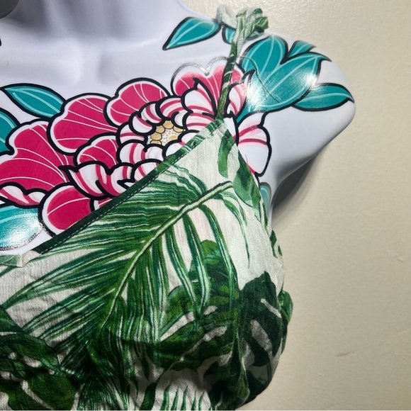 Guess Green Palm Leaf Print Maxi Dress - Picture 2 of 5